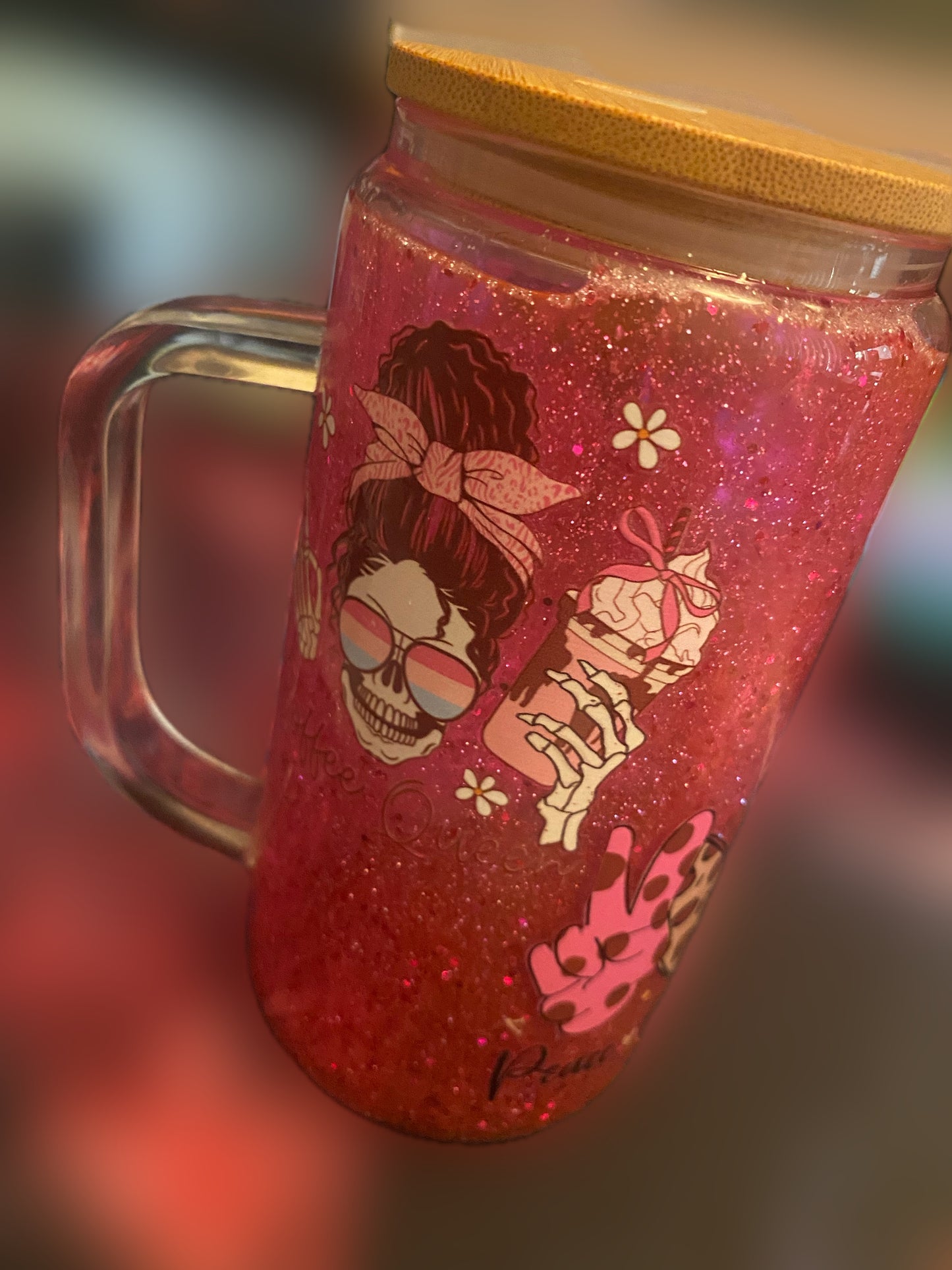 Glass Snowglobe Tumbler✨