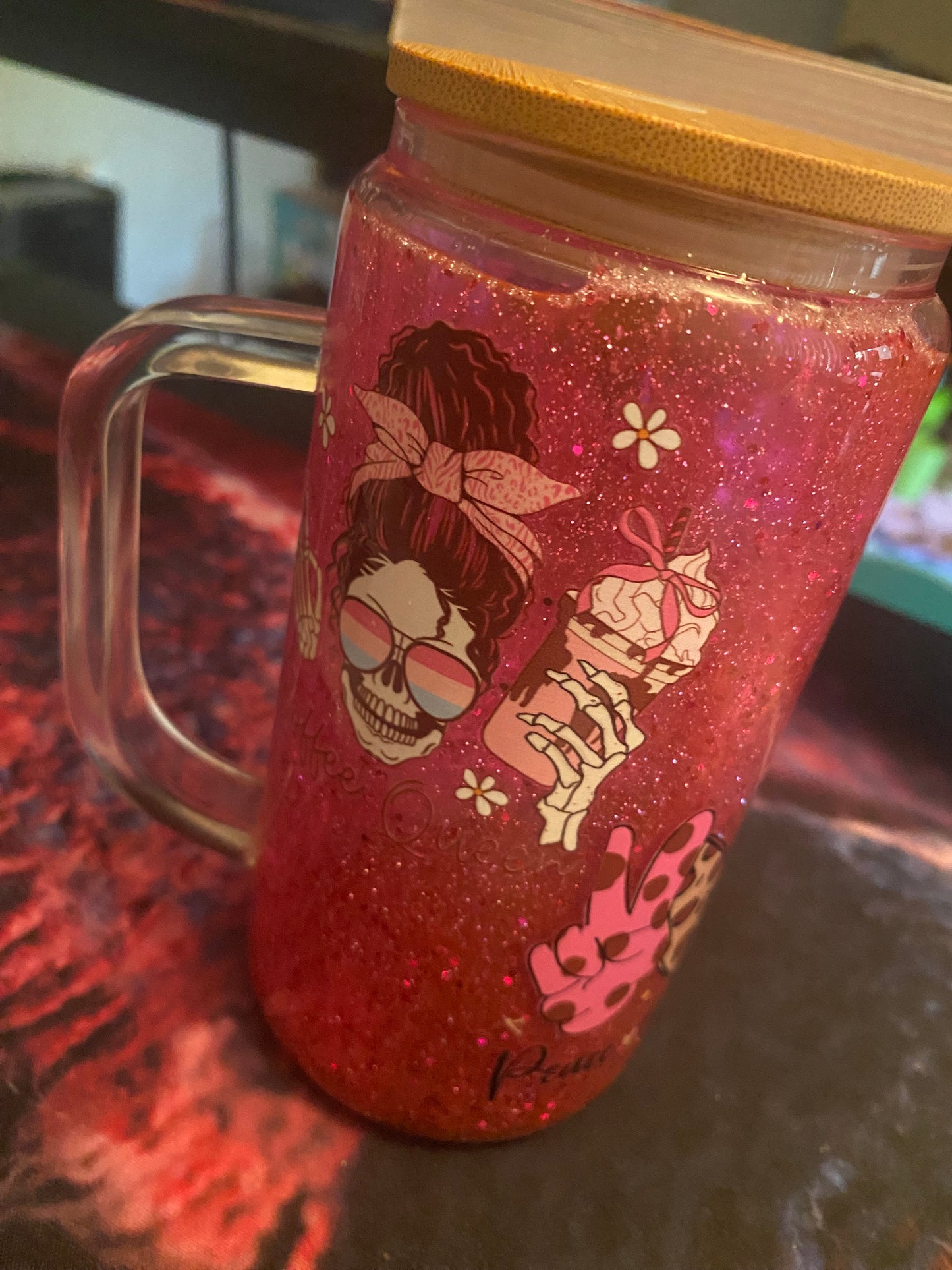 Glass Snowglobe Tumbler✨