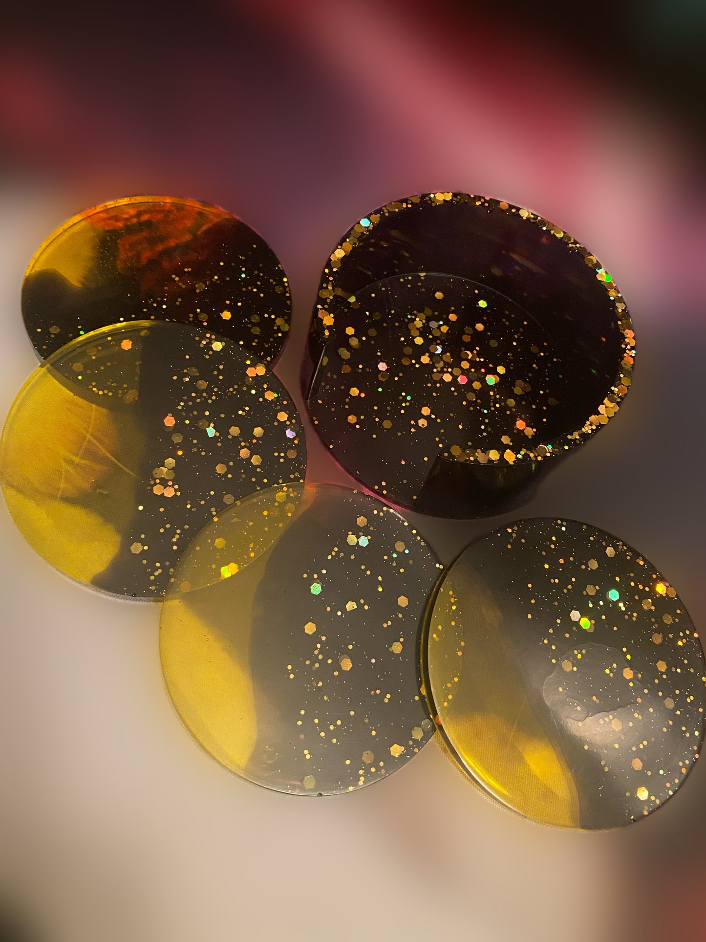 Black and yellow coaster set🖤💛