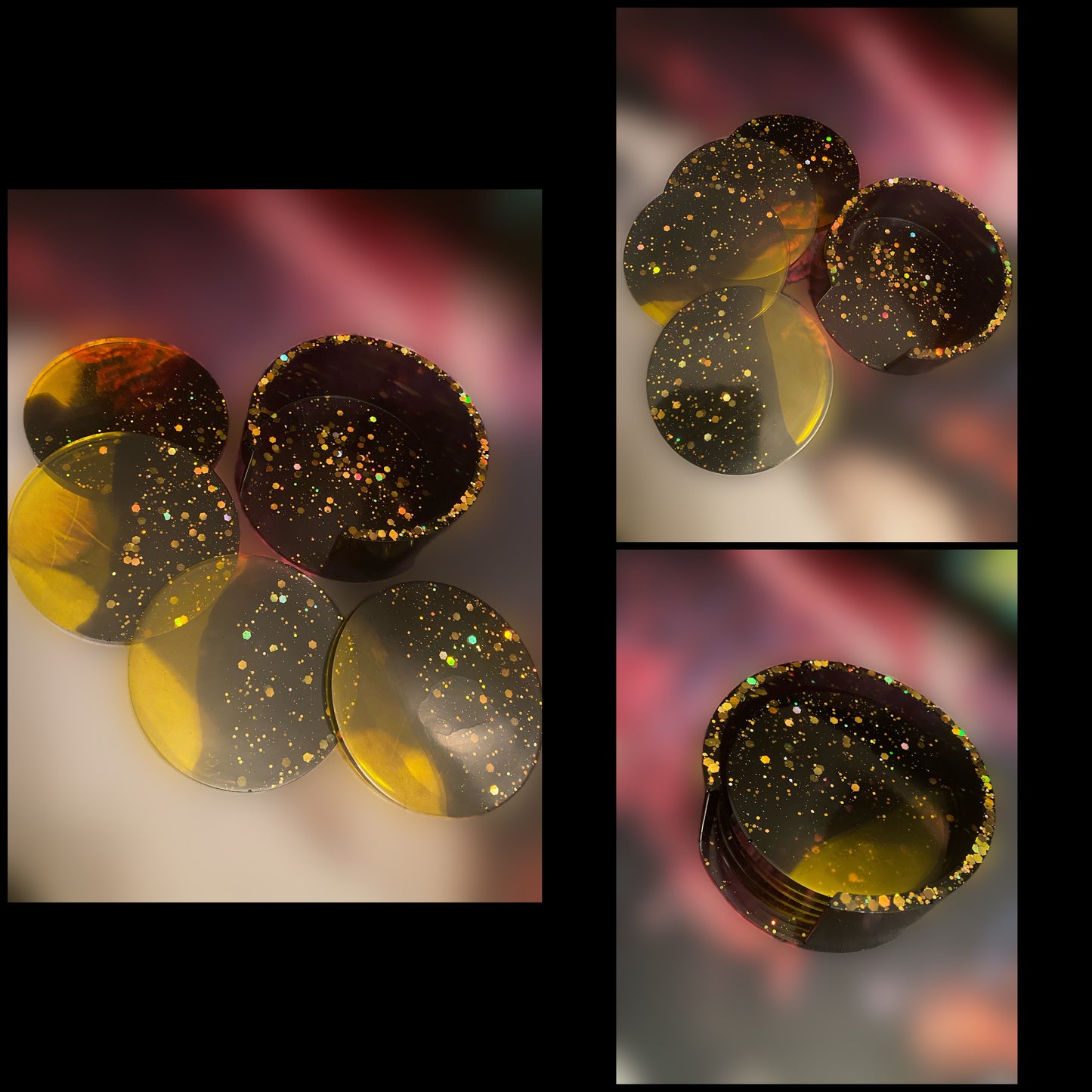 Black and yellow coaster set🖤💛